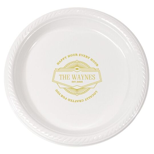 Personalized Happy Hour Every Hour Plastic Plates